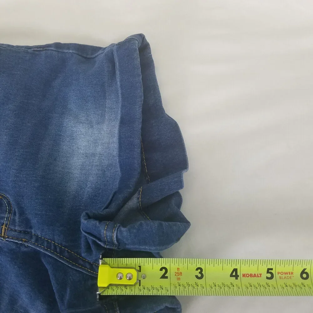 Refuge Denim Shorts Womens 0 Blue Jean Mid Rise‎ Mom Cuffed Hem Dark Wash - Picture 6 of 12